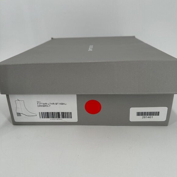 Everlane The Day Boot Dark Brown Leather size 7 Side Zip Ankle Bootie Square Toe - Picture 13 of 13